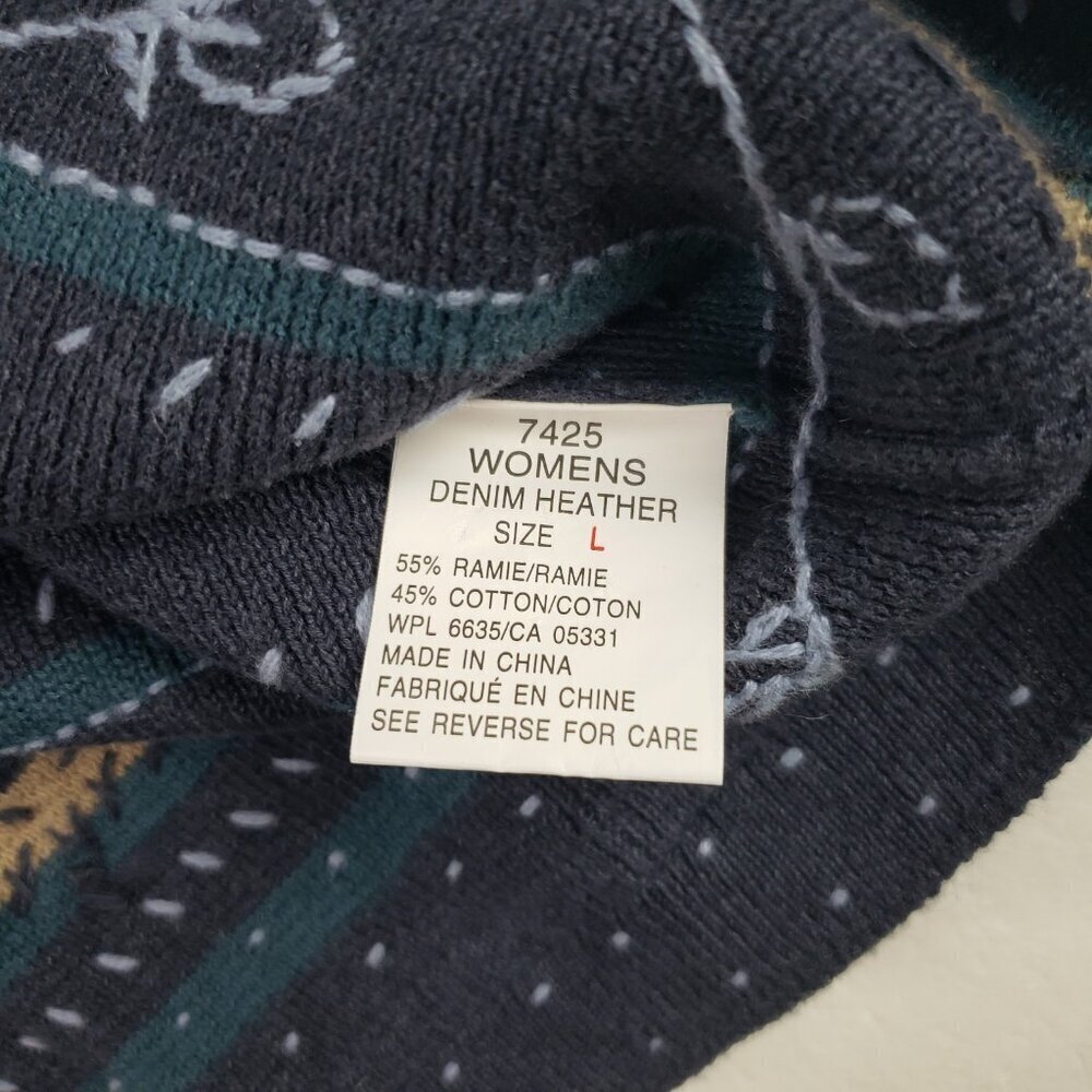 Vintage Woolrich Embroidered Sweater Women Large Blue Full Zip Cardigan Grandma - Picture 12 of 12